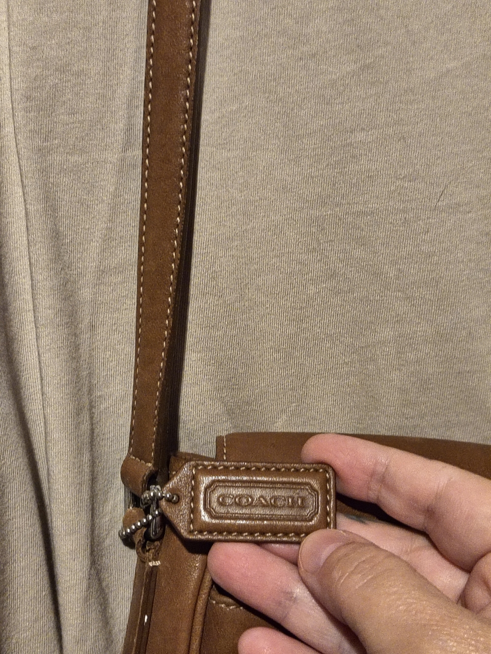 Coach Tan Leather Shoulder Bag 2000 Vintage - Picture 10 of 11
